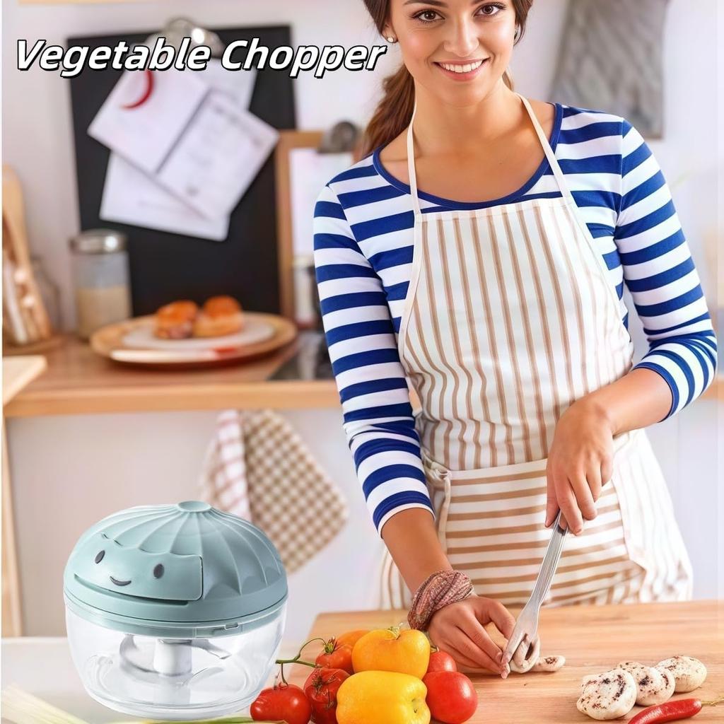 Manual Food Processor Vegetable Chopper, Mini Hand-Pull String Garlic Chopper Onion Cutter for Veggies.