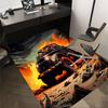 1PC Flaming Truck Devil Non-Slip Floor Carpet Compatible for Office&Living Room&Bedroom&Dining room - Flat- Soft & Pattern, Vibrant Colors-W262