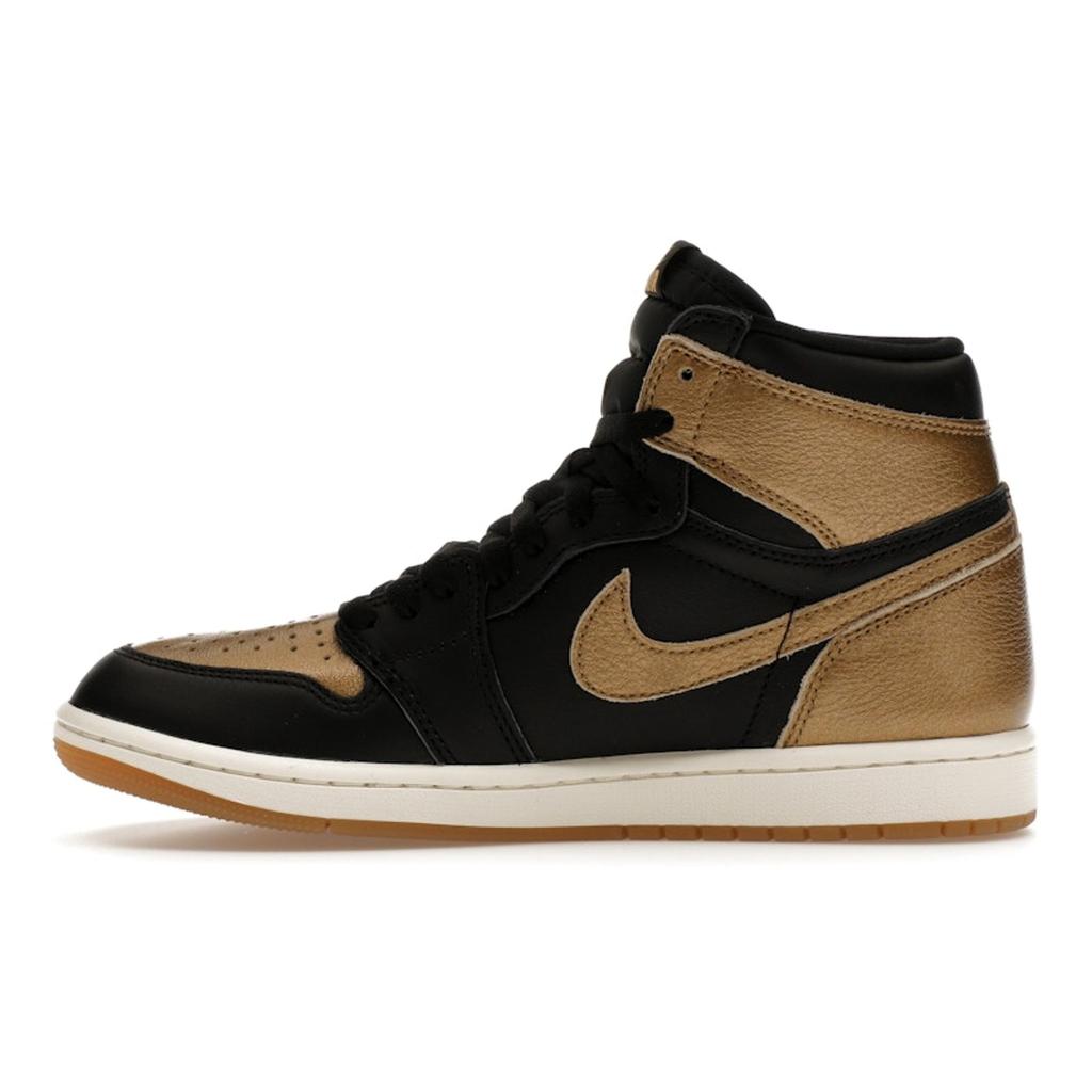 Air Jordan 1 Retro High OG Black Gold Unisex Sneakers Metallic-Gold Sail DZ5485-071