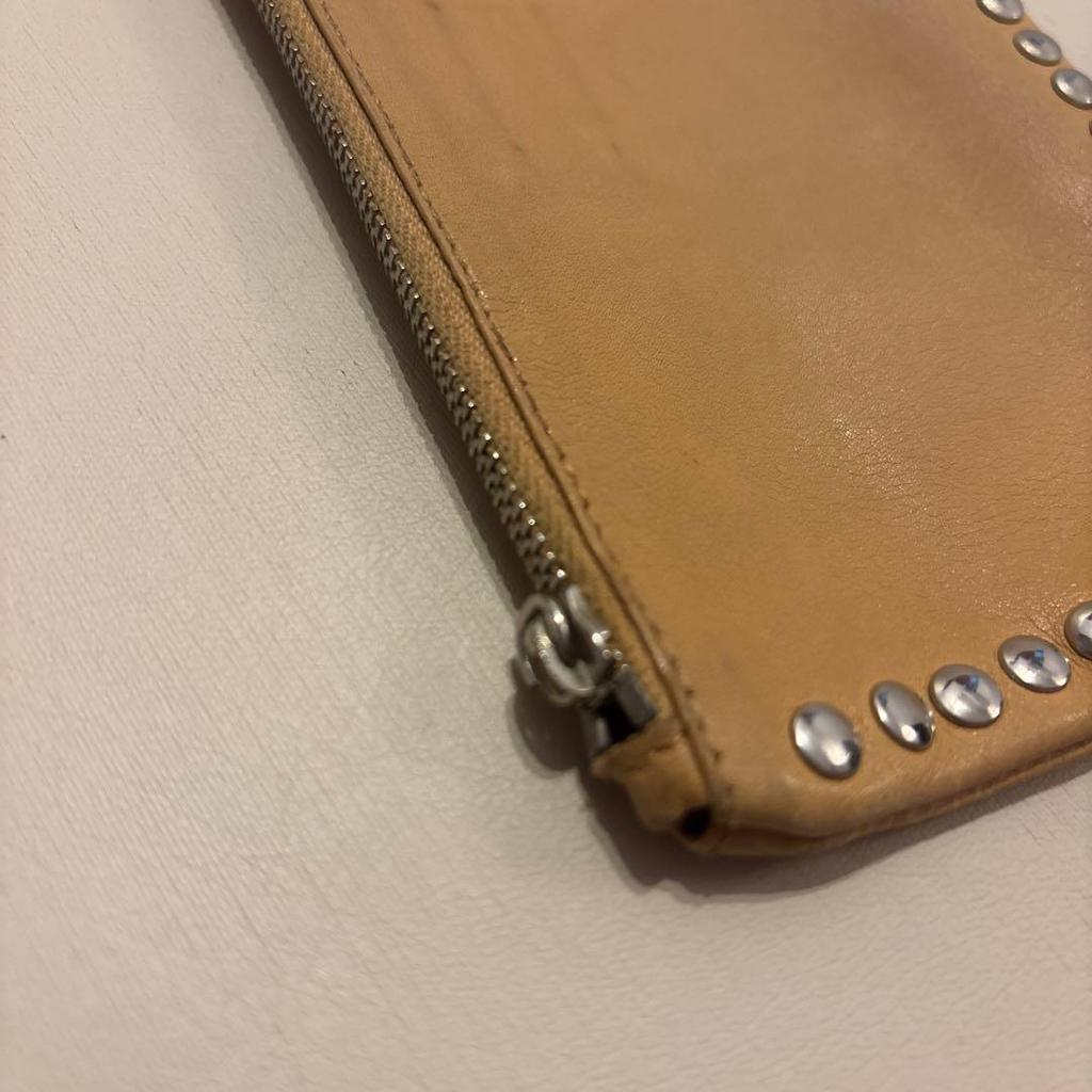 Used Miu Miu Studded Leather Pouch Wallet