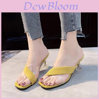 Summer Womens Clear High Heel Sandals With Slipon Design For Casual Wear