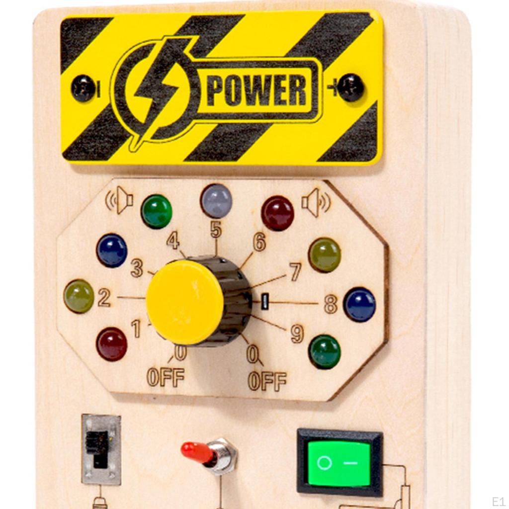 Light up Busy Board Sensory Travel Toy, Fine Motor Skills, Switch Toy Circuit for