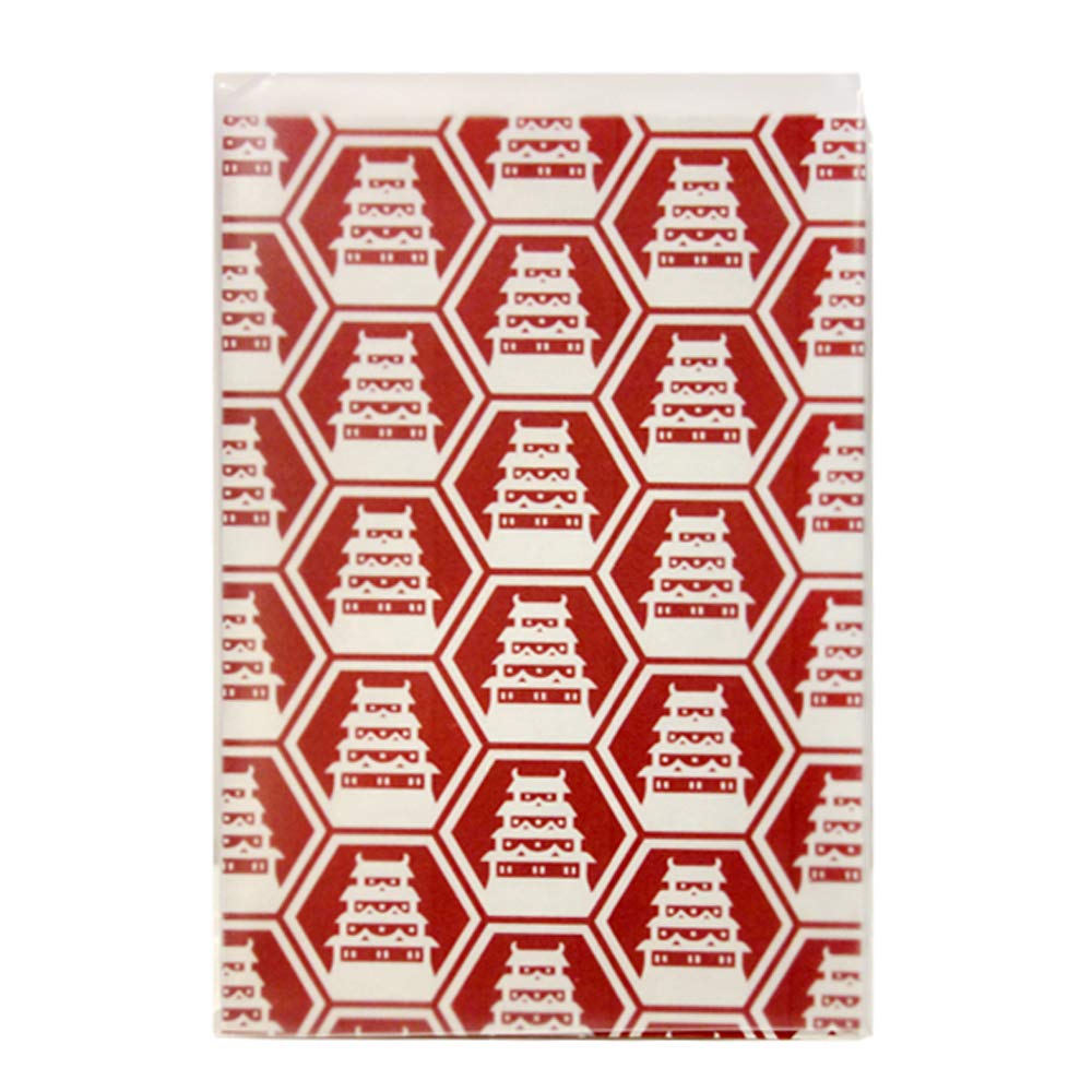 Castle Stamp Book Yuzen Washi Paper Cover Red Pocket-style - -