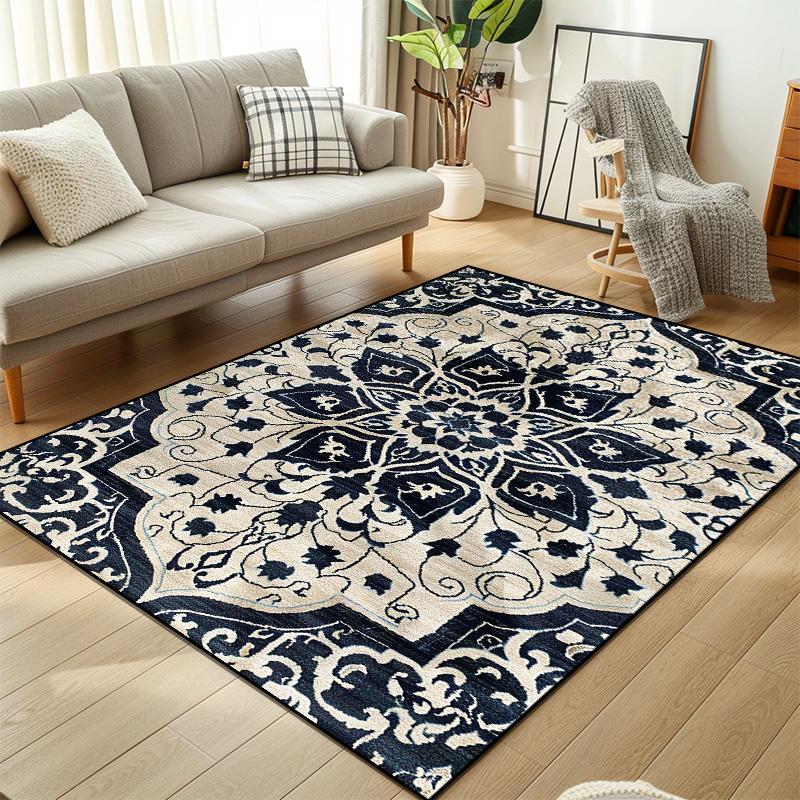 Vintage Ethnic Carpet Decoration Bedroom Retro Anti Slip Floor Mats Large Area Living Room Rug Washable Cloakroom Lounge Rug