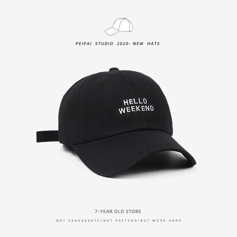 

Hat Men and Women Couple Embroider Baseball Cap K-style All-Matching Peaked Cap Ins Student Street Casual Sun-Proof Hat B17311HELL Baseball Cap Black Adjustable