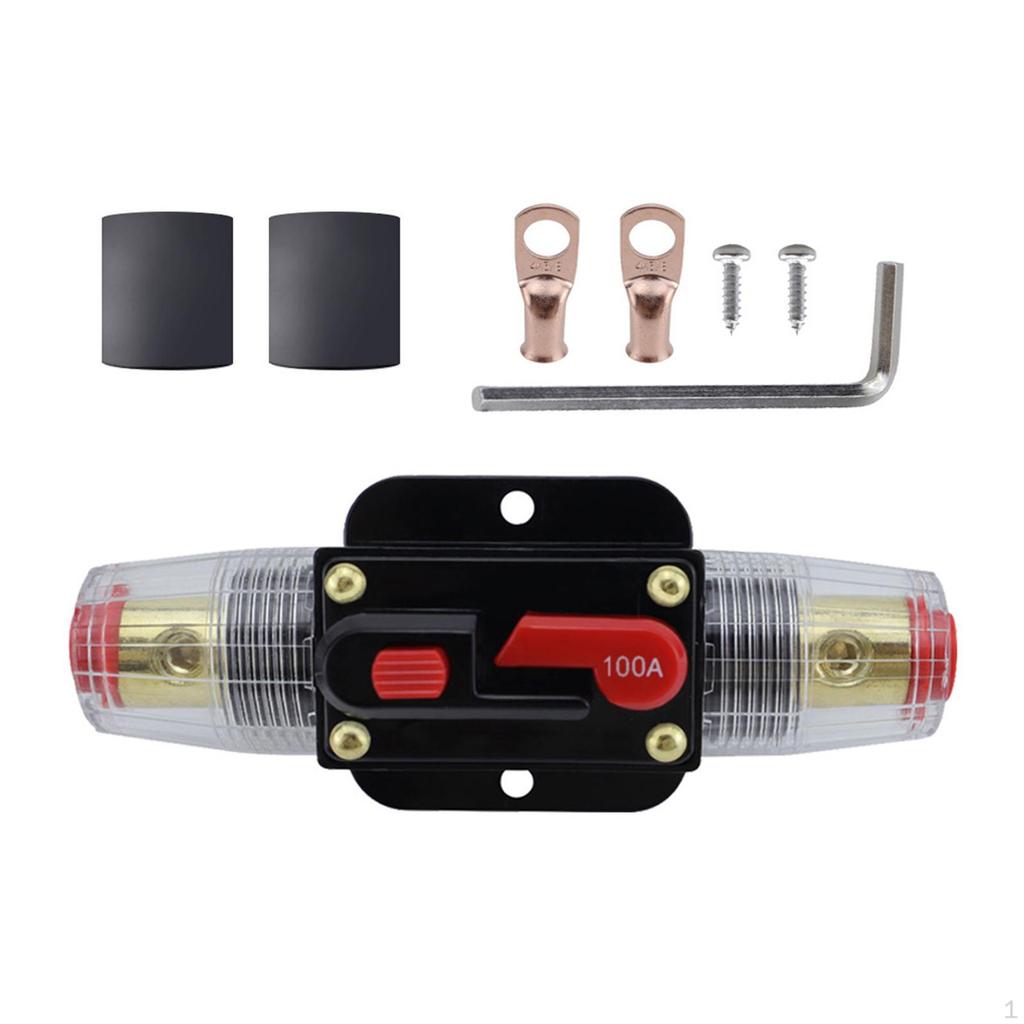 Circuit Breaker with Manual Reset Switch 12-24V 3.8inch Long RV Marine Accessory for Ships Rvs