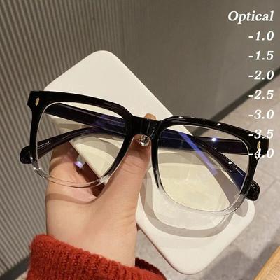 Übergroße Myopie Brille Frauen Männer Anti-blau licht Computer Brille Dioptrien Objektiv Brillen Luxus Rezept Optische Brillen