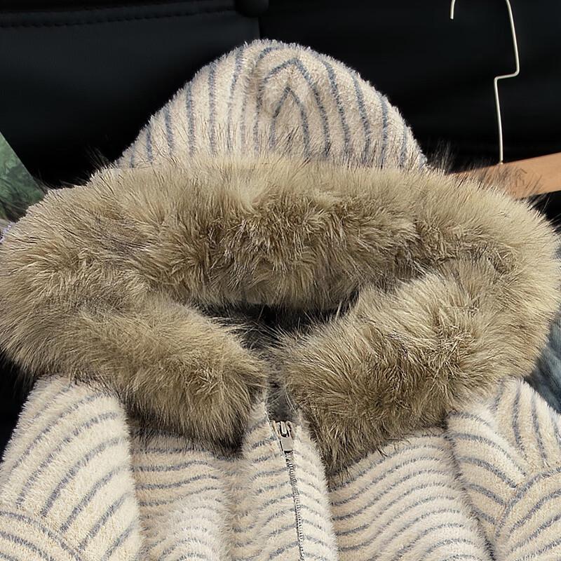 Sybill She Women's Striped Hooded Long-Sleeve Sweater