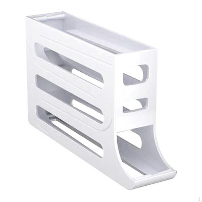4 Tier Egg Tray for 30 Eggs Automatic Fridge Rolling Container Organizer Refrigerator Holder