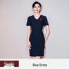 Women's Short-Sleeve Summer Waist-Cinching Workwear Dress for Jewelry Store or Salon