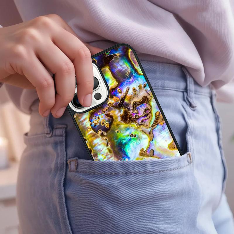 Paua Abalone Shell Phone Case For iPhone 17 Air 15 16e 14 13 Pro Max Coque 12 11 Pro Max PLUS cover