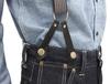 Dry Bones Suspenders with Leather Button Closure Fashion Accessory Black Free DSH-057 Men's (Men's Size)