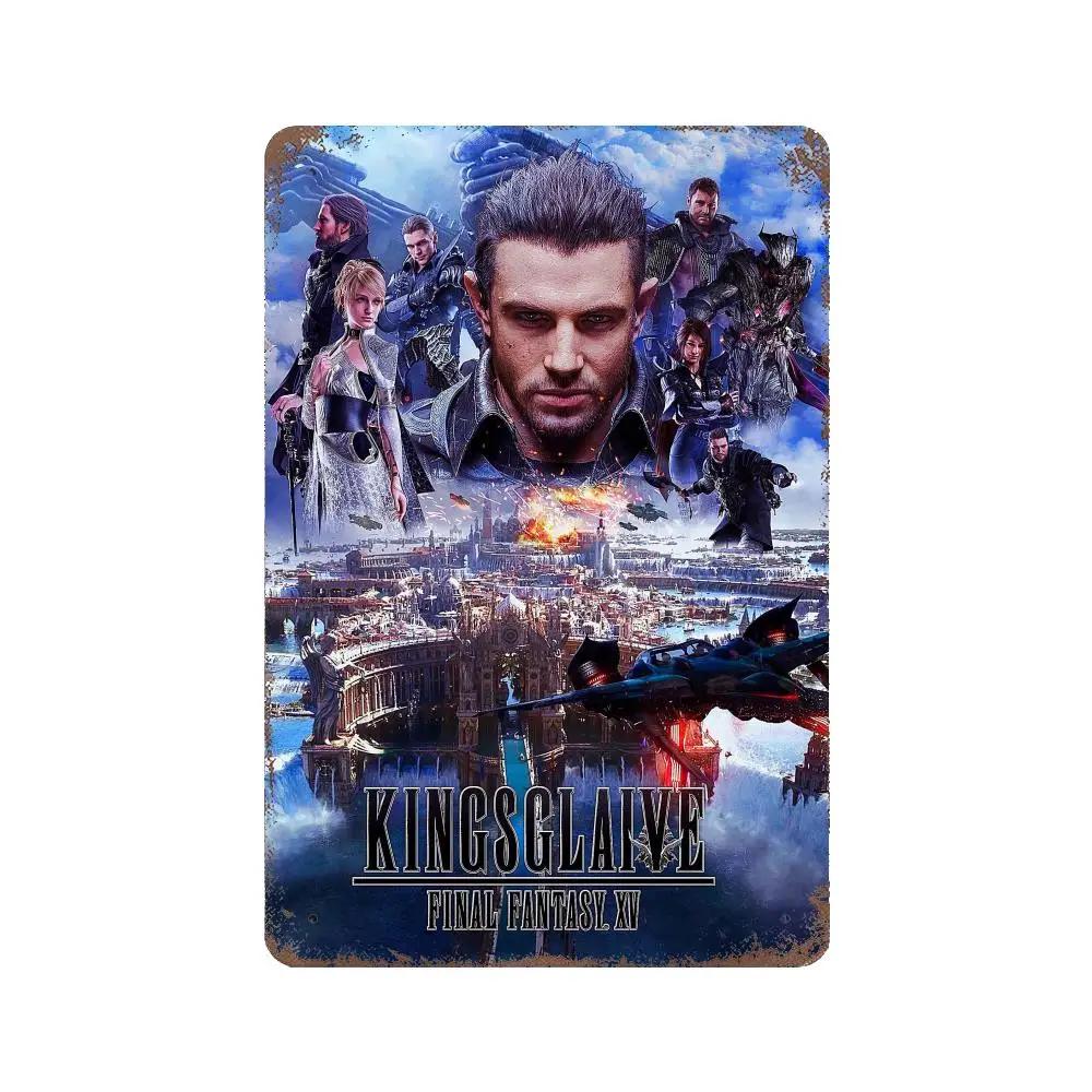 Yoshitaka Amano Final Fantasy VIIs Poster Vintage Blech Metallschild Dekorative Plakette für Pub Bar Man Cave Club Wanddekoration