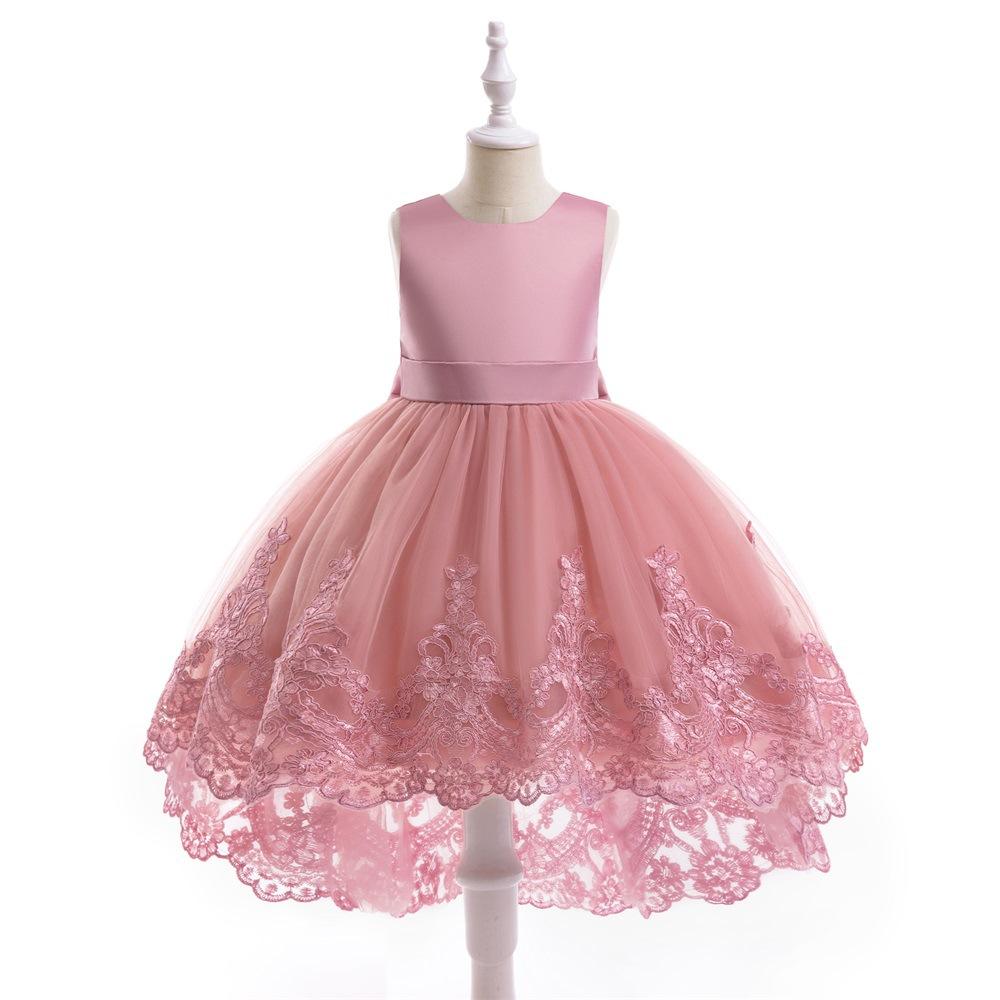 Sommer Spitzen Prinzessinkleider für Kinder 3-8 Jahre Geburtstagskleid Blumen Mädchenkleid Kindergeburtstagsparty Kostüm Säuglingskleid L019