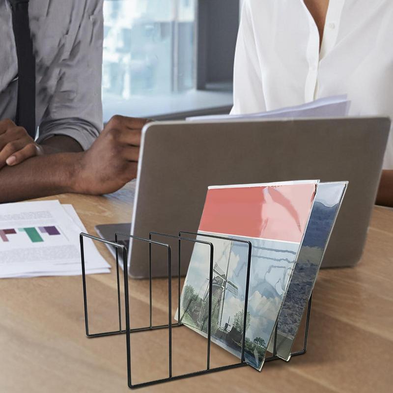 Vinyl Record Stand Vinyl Record Display Shelf Black Iron Desktop Storage Book Rack Record Collection Storage Exhibit Stand