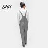 Work Jumpsuit Bib Overalls Adjustable Shoulder Straps Pockets Wide Leg Solid Color Coverall Multi-Pocket Uniforms Tool Storage