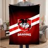 St George Illawarra Dragons Soft Warm Flannel Blankets Comfortable Blanket for Home Decoration Gifting