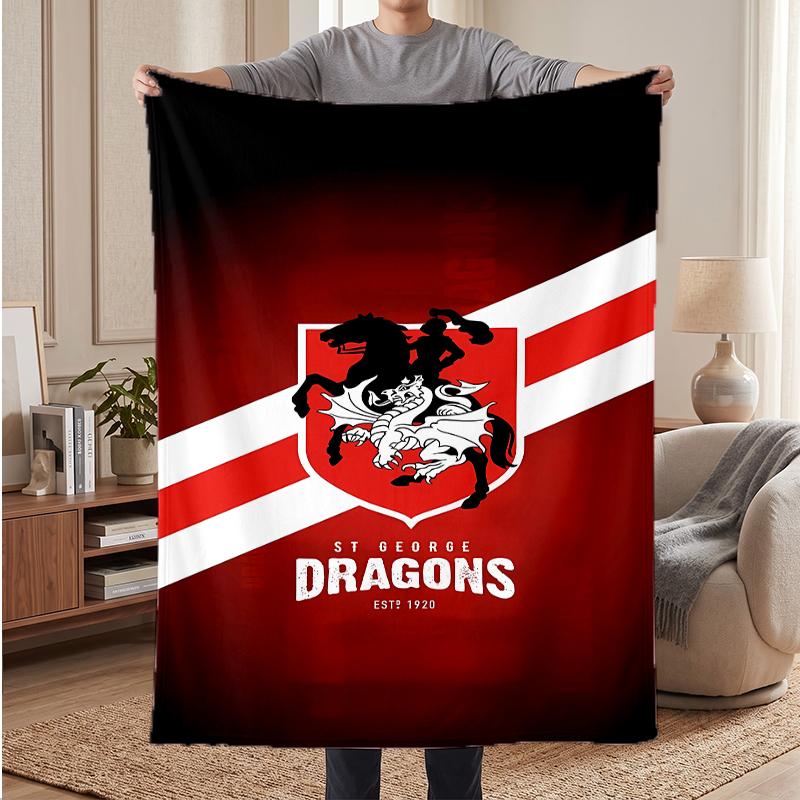 St George Illawarra Dragons Soft Warm Flannel Blankets Comfortable Blanket for Home Decoration Gifting