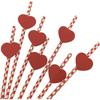 Ecofriendly Heart Card Disposable Paper Straws For Cake And Party Decor