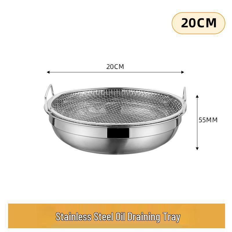 Stainless Steel Oil Control Skimmer with Double Ear Handle, Air Fryer Compatible