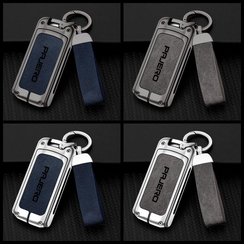 xkhr10 Zinc Alloy Car Key Cover Case Holder Shell Protector for Mitsubishi Pajero 2 v73 Sport Remote Key Bag Buckle Auto Accessories