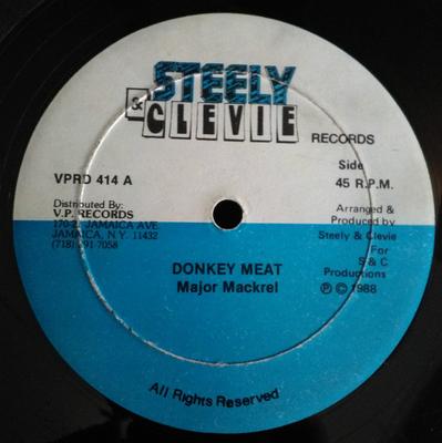 12inch Record MAJOR MACKEREL - Donkey Meat VPRD414 Steely & Clevie 1988 US Reggae, Ska & Dub Used