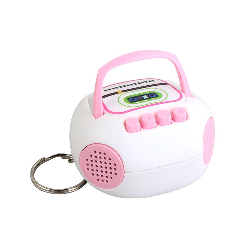 Nostalgic Retro Radio Keychain Mini Tape Recorder Pendant Children's Toys Can Be Recorded Ornaments Gifts.