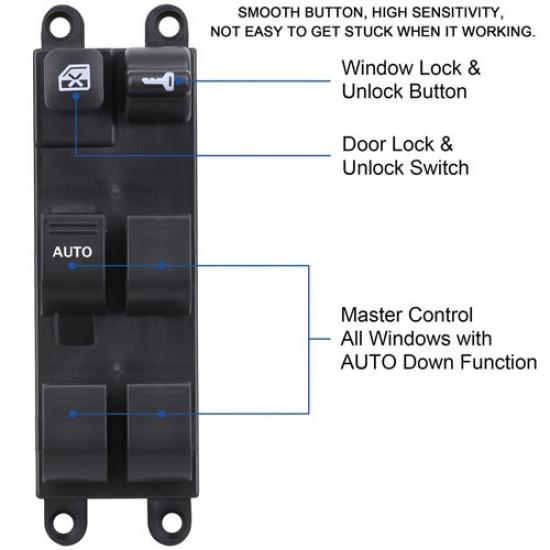 Master Window Switch Control for 98-04 Nissan Frontier Altima Sentra 25401-9E000
