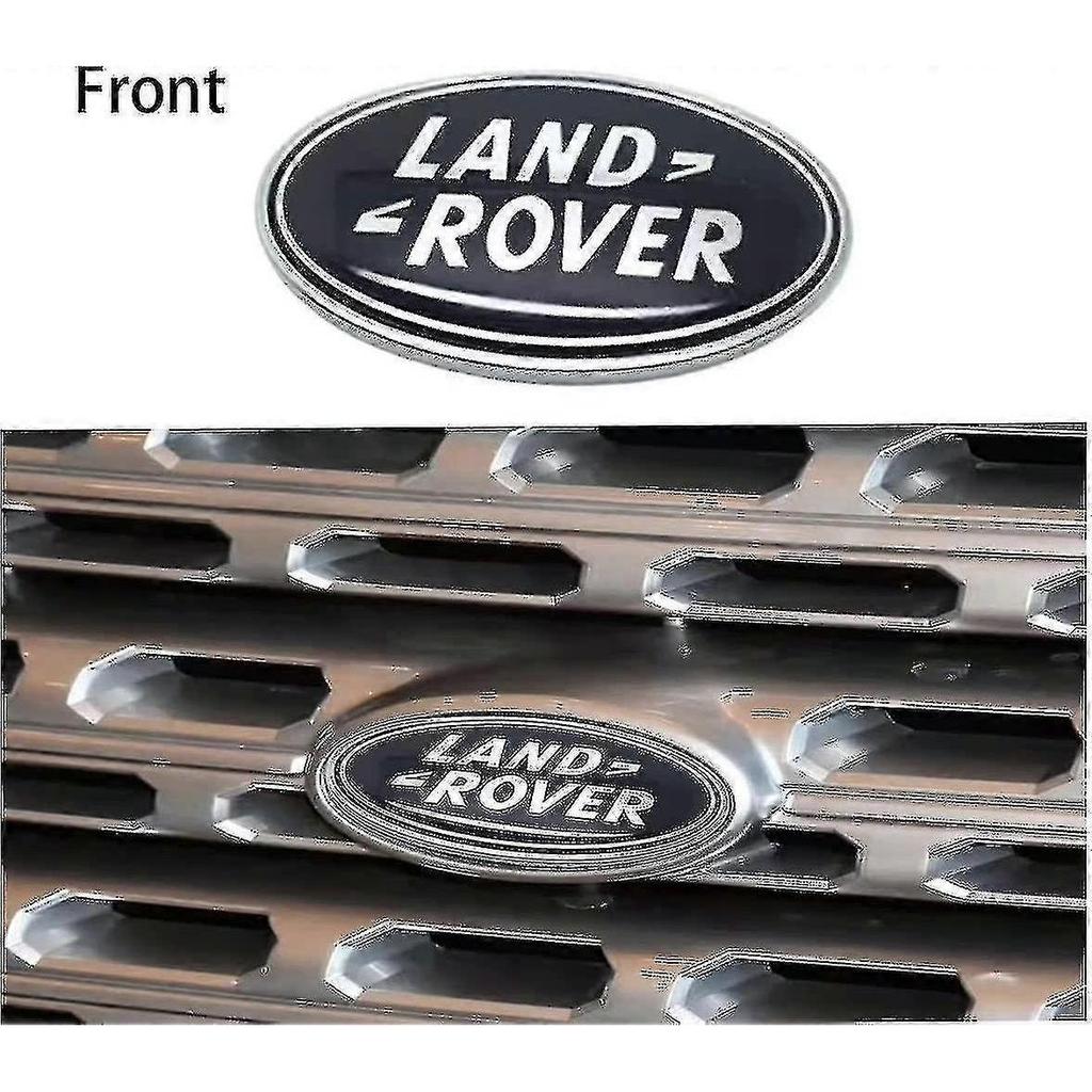 2pcs Fits Land Rover Grille Badge Tailgate Oval Badge Sticker, Fit Land Rover Range Rover Badge Nameplate (black)