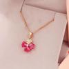Gold Purple Gold Lucky Grass Pendant Rose Gold Plated Redstone Flower Clavicle Chain Jewelry