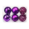 6ks 6cm/8cm lehký vánoční přívěsek dekorativní prémiové ozdobné koule na zavěšení stromu