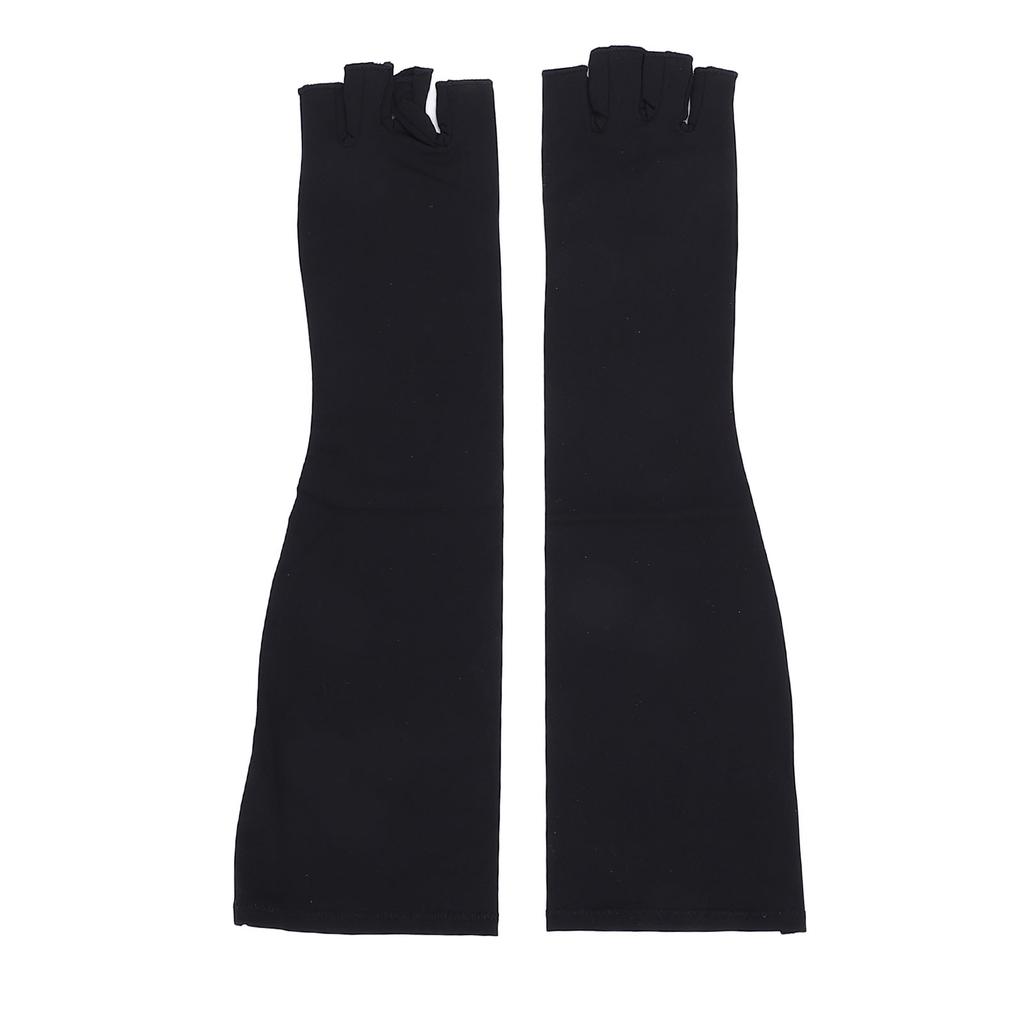 1 Pair Long Copper Gloves Fingerless Breathable Soft Copper Long Compression Gloves Copper Arm Sleeve for Men Women