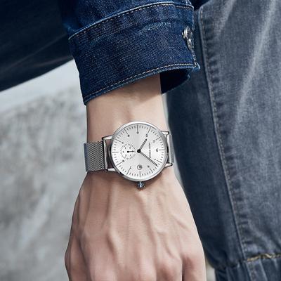 Armbanduhr Casual Herrenuhr Kalender Wasserdicht Milan Mesh Armband Herrenuhr