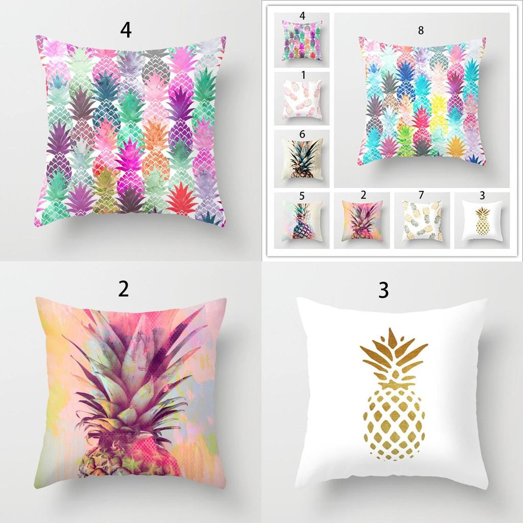 Tropical Fruit Painted Pineapple Pattern Pillowcase For Elegant Home Decor**