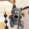 Peluche Carino a Forma di Lupo Grigio per Bambini Morbido Animale di Peluche Regalo