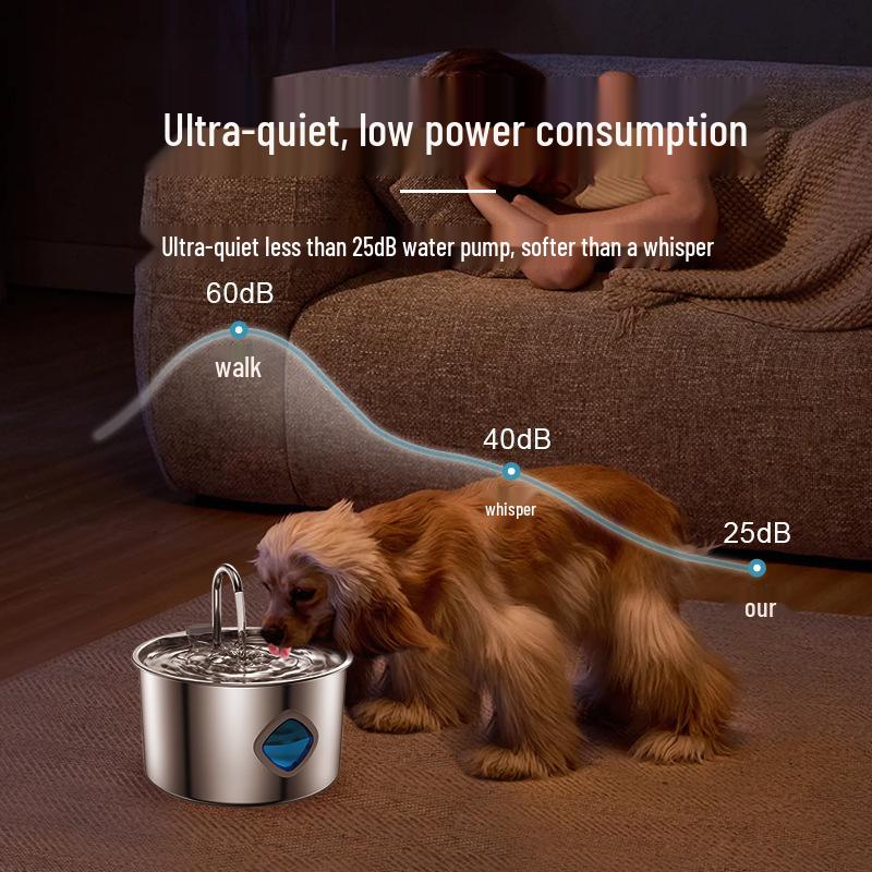 Smart Pet Water Fountain 3.2L, 304 Stainless Steel, for Cats & Dogs
