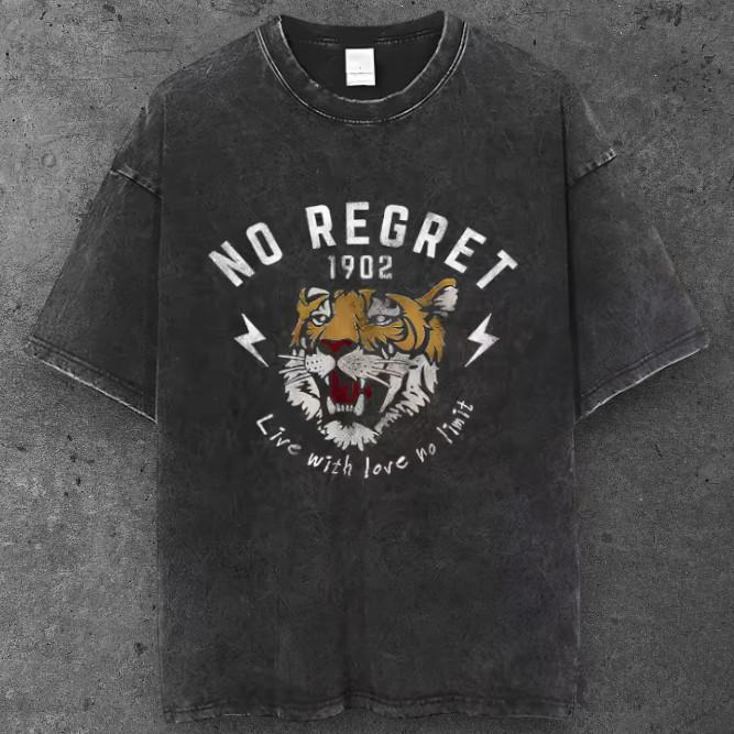 Unisex Tiger Lightning Bolt Oversized T Shirt Washed Black Y2K Streetwear S-2XL S разноцветный