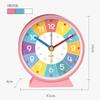 Early Education Desk Clock Needle Display Quartz Alarm Clock Silent Sweep Movement Silent Walking Soft Night Light Metal Frame