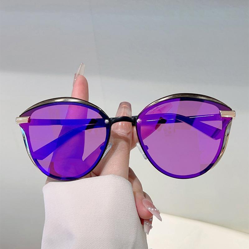 Velké Cat Eye sluneční brýle Dámské Pro muže Vintage sluneční brýle Luxusní značka Designové Punkové Populární Kovové Cestovní brýle UV400