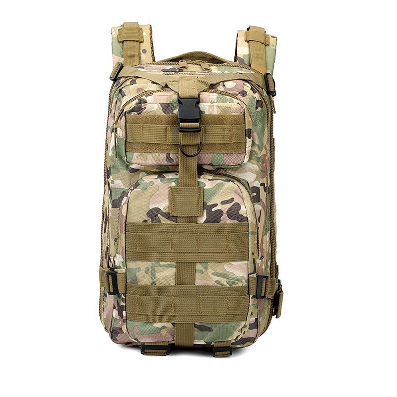 Camouflage 3P Tactical Backpack: Small Outdoor & Travel Bag with Shoulder Strap for Backpacking & Mountaineering
