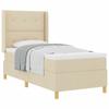 Box Spring Bed with Mattress and Headboard Cream 90 X 190 Cm Fabric