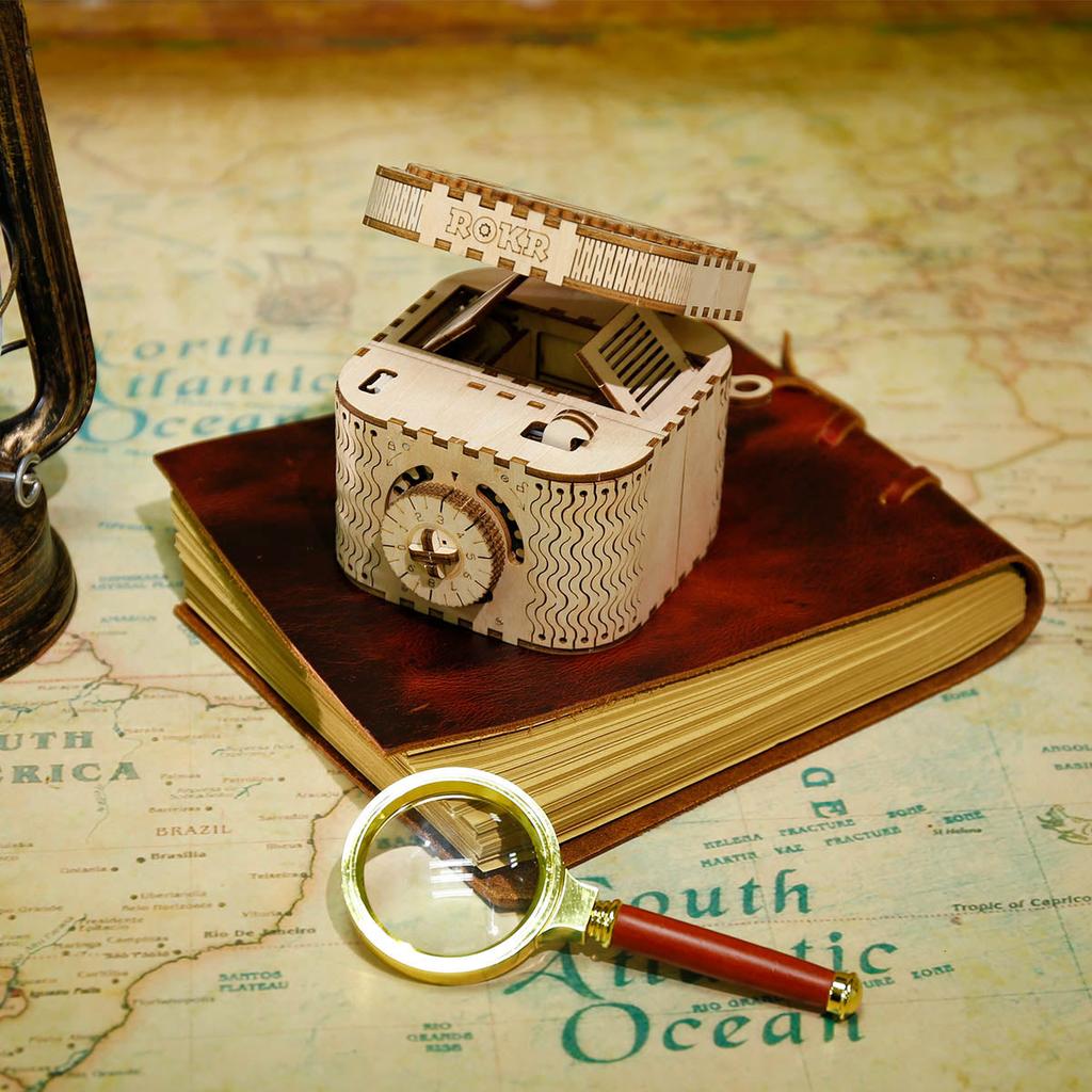 ROBOTIME 3D Wooden Puzzles for Adults, Treasure Box 3D Puzzle Mechanical Ring Box, Gift Choice Hobbies for Brain Teasers Enthusiasts