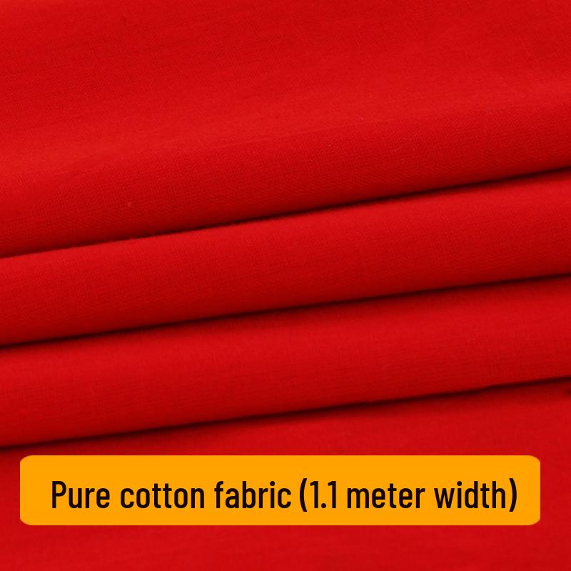 Bright Red Pure Cotton Fabric for Ceremonies: 3x3 Feet for Engagements, Weddings, Buddhist Altars, and Chinese Style Events