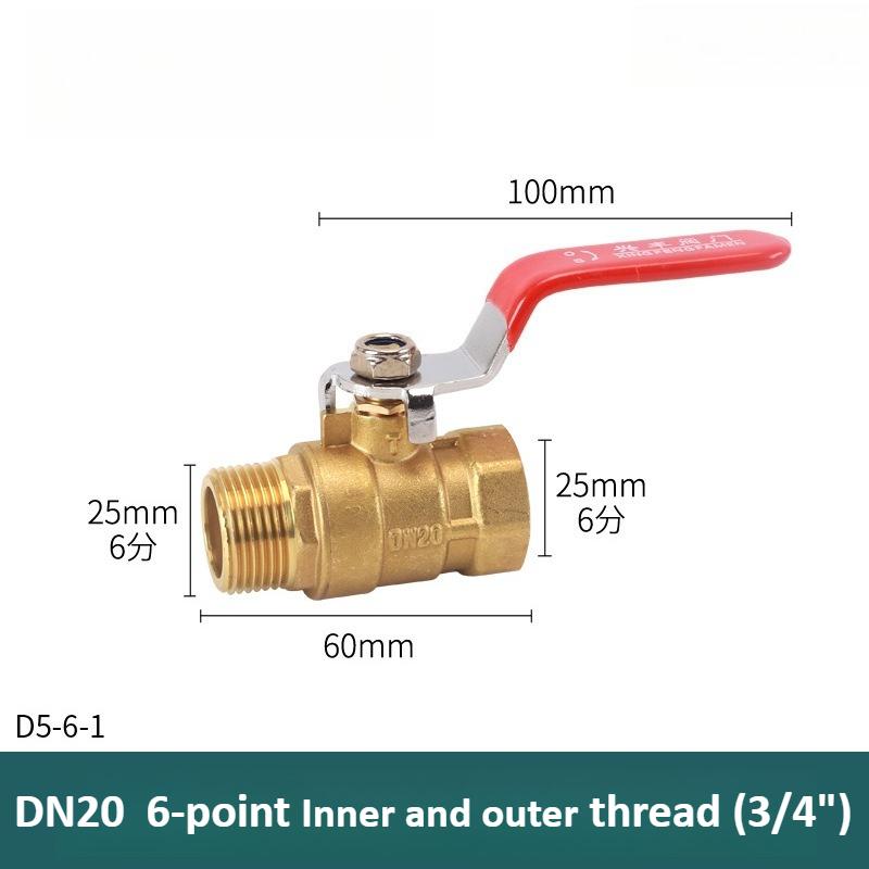 Brass Long Stem Copper Pipe Joint Ball Valve 1/8 "1/4" 3/8 "1/2" 3/4 "1 Inch Internal/external Thread Joint Connector Adapter