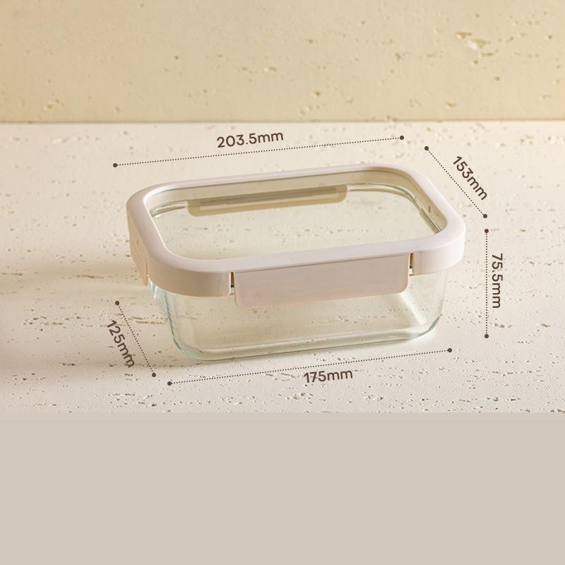 Glass lunch box for office workers microwave oven heating sealed lunch box special bowl with lid divider fresh-keeping box
