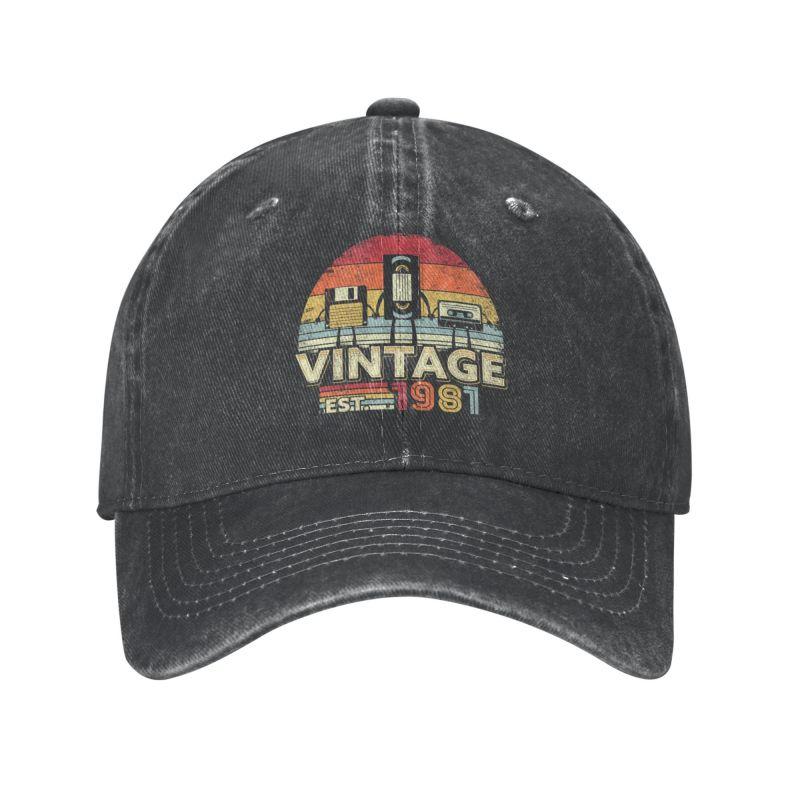 

Classic Unisex Cotton Vintage 1981 Baseball Cap Adult 42th Birthday Gift Funny Music Tech Humor Gift Adjustable Dad Hat Outdoor