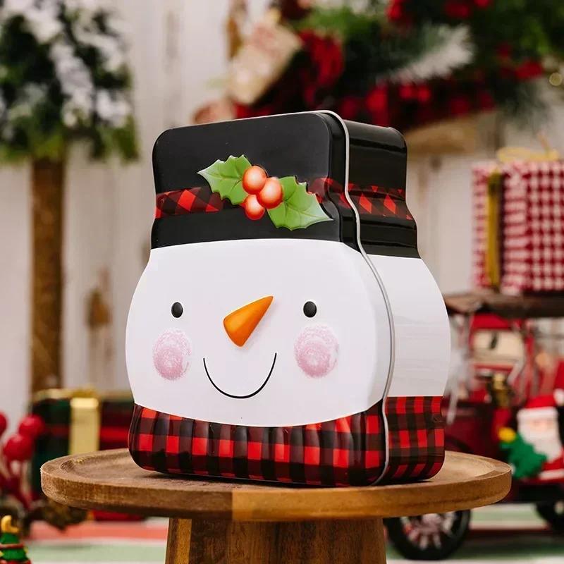 Christmas Candy Box Cookie Tins Storage Tins Metal Nesting Containers Small Candy Storage Containers with Lids for Xmas Supplies