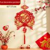 2026 Chinese New Year Fu Zi Decorative Pendant Flat Spring Festival Wall Shaped Hanging Fan Blessing Ornament Decor S1B9
