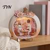Halloween Pumpkin Table Decor Ghost Wooden Plaque, 2D Flat Tabletop Sign, Gift for Lovers Spooky Bathing Reading Ornament Home Office Mantel