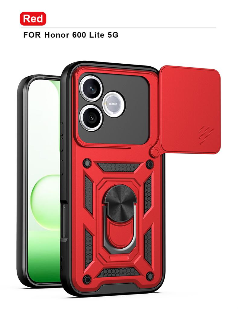 Funda For Honor 600 Lite Honor600 Pro 5G Armor Car Magnetic Ring Bracket Case For Honor 600 Pro Coque Slide Lens Protector Cover
